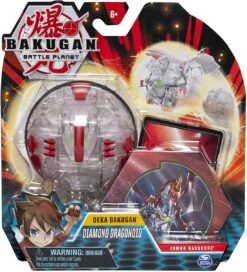 Spin Master 6051238 (20115360) - Deka Bakugan - Diamond Dragonoid, Jumbo Bakucore, 10 Cm