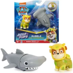Spin Master, Paw Patrol Aqua Pups Set Mit Rubble Figur Und Hammer Fisch