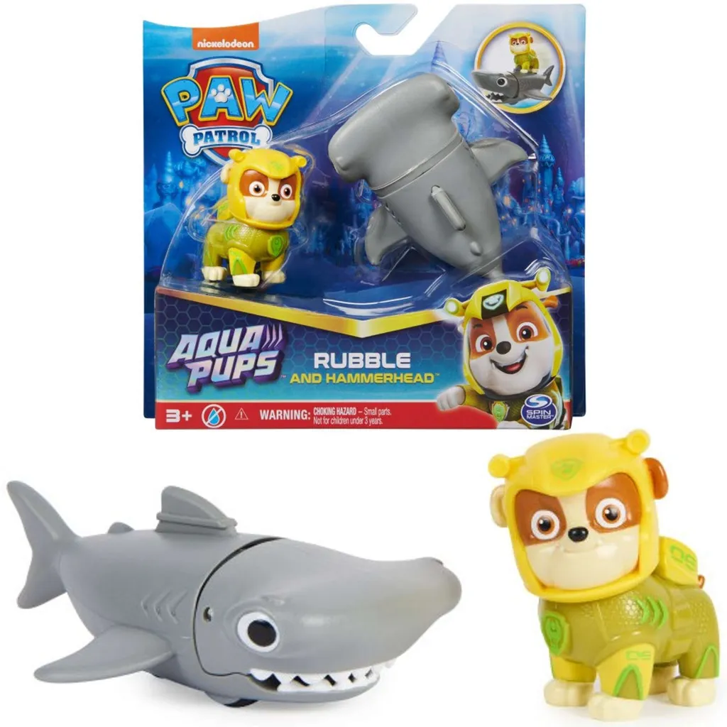 Spin Master, Paw Patrol Aqua Pups Set Mit Rubble Figur Und Hammer Fisch 3 Spin Master, Paw Patrol Aqua Pups Set Mit Rubble Figur Und Hammer Fisch