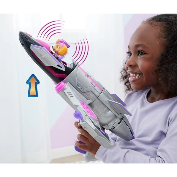 Spin Master Paw Patrol: Der Mighty Kinofilm, Skyes Deluxe Superhelden-Jet Inkl. Skye Figur, Spielfahrzeug – Bild 7