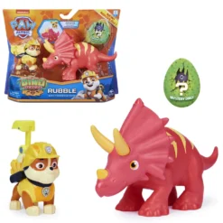 SPIN MASTER Dino Rescue Action Pack | Set Mit Spielfigur Und Dinosaurier | Paw Patrol, Figur:Rubble