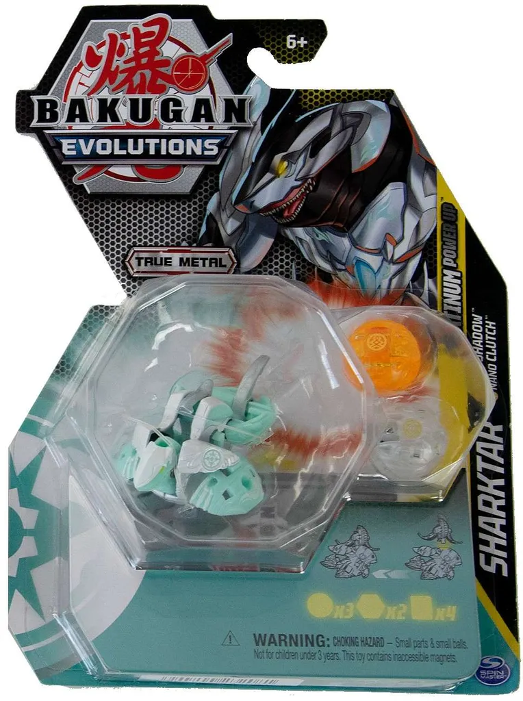 SPIN MASTER Bakugan Evolutions Platinum Power Up Sharktar + 3 Figuren Und Karten