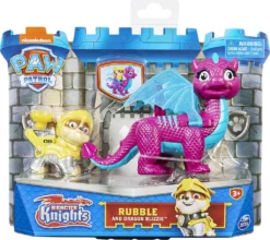 Spin Master Spielwaren Paw Patrol, Rescue Knights Rubble Und Dragon Blizzie Actionfiguren-Set, Spielzeug Geeignet Für Kinder Ab 3 Jahren Actionfiguren Actionfiguren Spinmasterauswahl Pawrescueknights