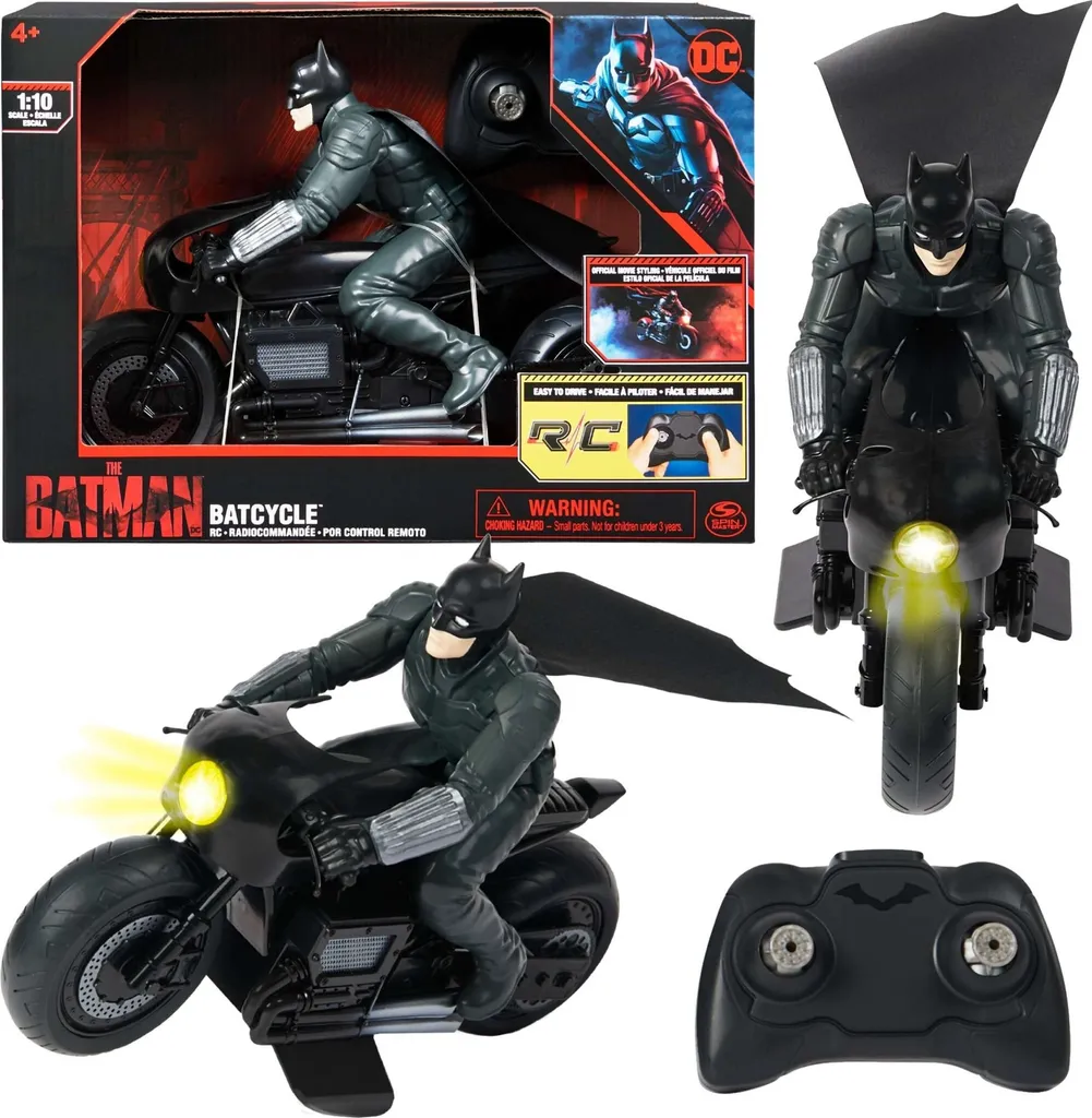 SPIN MASTER Dc Comics 6060490 The Batcycle RC With Rider Action Figur, Official Batman Movie Styling, Kids Toys For Boys Girls Ages 4 And Up 4 SPIN MASTER Dc Comics 6060490 The Batcycle RC With Rider Action Figur, Official Batman Movie Styling, Kids Toys For Boys Girls Ages 4 And Up – Bild 2
