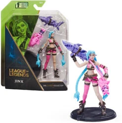 SPIN MASTER League Of Legends - 10cm Jinx Actionfigur Mit 2 Waffen (Gräte & Peng-Peng)...