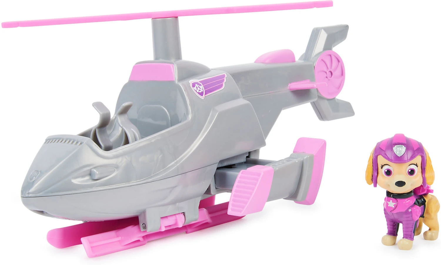 SPIN MASTER Paw Patrol Skyes Deluxe Basis Fahrzeug Aus Dem Kinofilm Mit Hundefigur,...